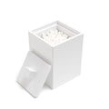 Joitsvia Bathroom Qtip Holder, Resin Cotton Swab Holder with Lid Qtip Holder Dispenser for Cotton Ball Bath Salts Storage Christmas Birthday Anniversary, Matte White