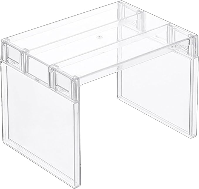 Multi Purpose Layered Fridge Rack Space Saving Kitchen Organiser Shelf Accessory Transparency Cosmetics Desktop Stand Layered Refrigerator Divider