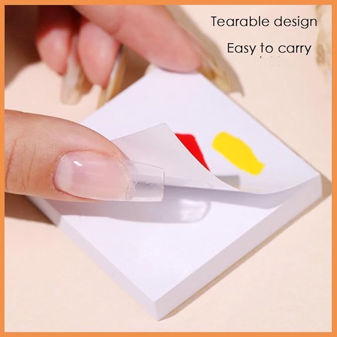 MOEPAK Disposable Gel Nail Polish Palette Mixing Paper Waterproof Nail Pigment Powder Palette Portable Makeup Mixing Palette Paper for Nail Art Manicure Mixing Tools (3 * 3in)