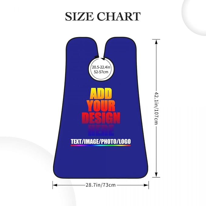 Custom Beard Bibs Apron Personalized Beard Hair Catcher Add Photo Picture Text Waterproof Beard Shave Cape for Shaving Trimming for Birthday Father's Day Gifts Blue