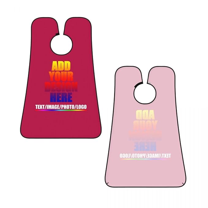 Personalized Custom Beard Bib Apron Design Your Photo Text Logo Beard Hair Catcher Non-Stick Beard Shave Capes for Trimming Shaving Fuchsia