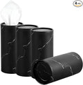 4PCS Car Tissue Holder, Car Cup Holder Convenient Travel Tissue Tube Box with Facial Tissues, Portable Round Tissues Holder Paper Towel Cylinder for Car Home Office (Marble Black)