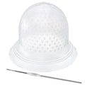 FRIUSATE Hair Coloring Highlighting Cap, 2 Pieces Silicone Highlight Cap Pull Through Caps Hair Coloring Frosting Cap with Hook, Hair Highlighting Kit Gloves and Brush for Salon Tools Women Men