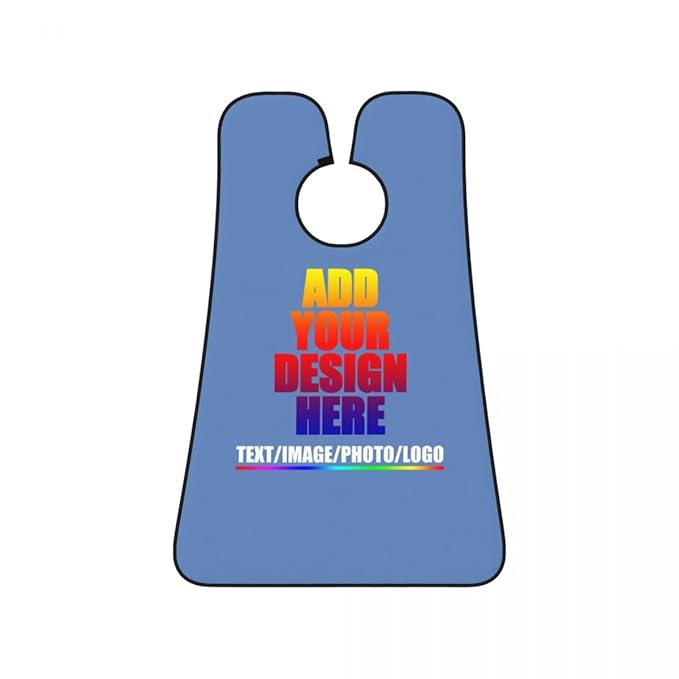 Custom Beard Apron for Men Personalized Gift with Name Image Picture Text Beard Shave Cape Customized Beard Trimming Catcher Bib for Bathroom Carolina Blue