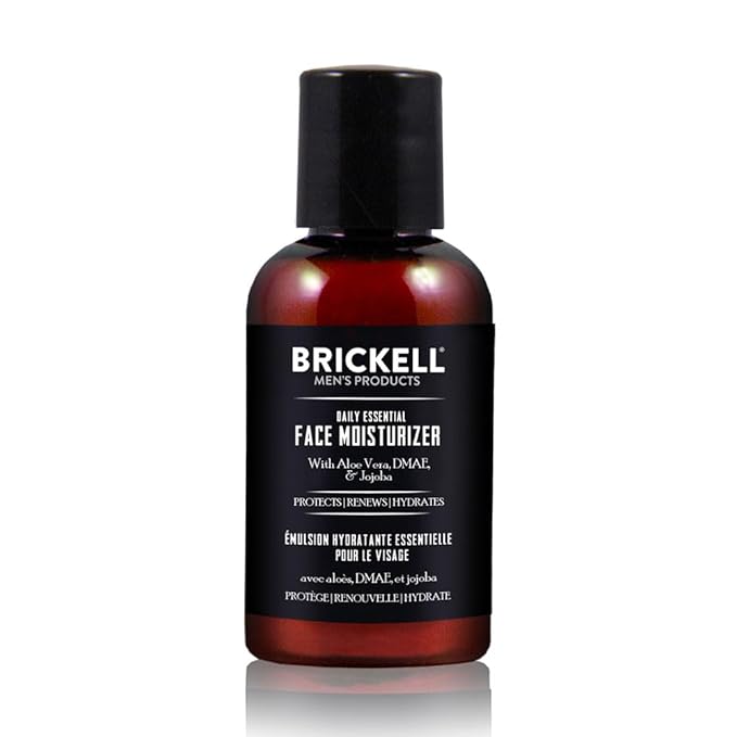 Brickell Men's Daily Essential Face Moisturizer for Men, Fast-Absorbing Face Lotion with Niacinamide, Green Tea, and Hyaluronic Acid, 2 Ounce, Scented
