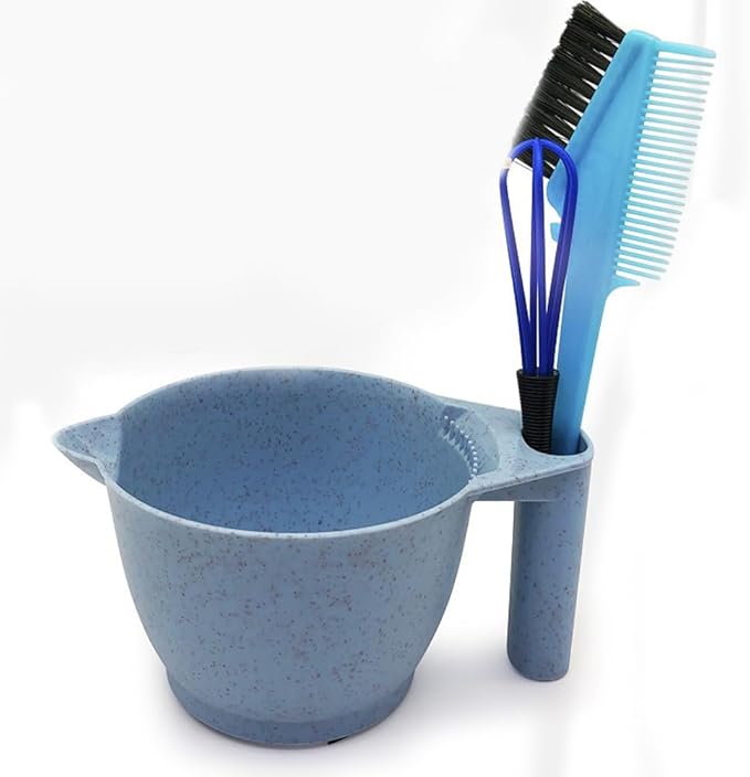 minkissy Hair Dye Mixing Bowls Set of 4 with Ergonomic Handles Portable Color Bowls for Hair Salon and Diy Home Use 6.69X3.54X6.29In Reusable Color Mixing Bowls