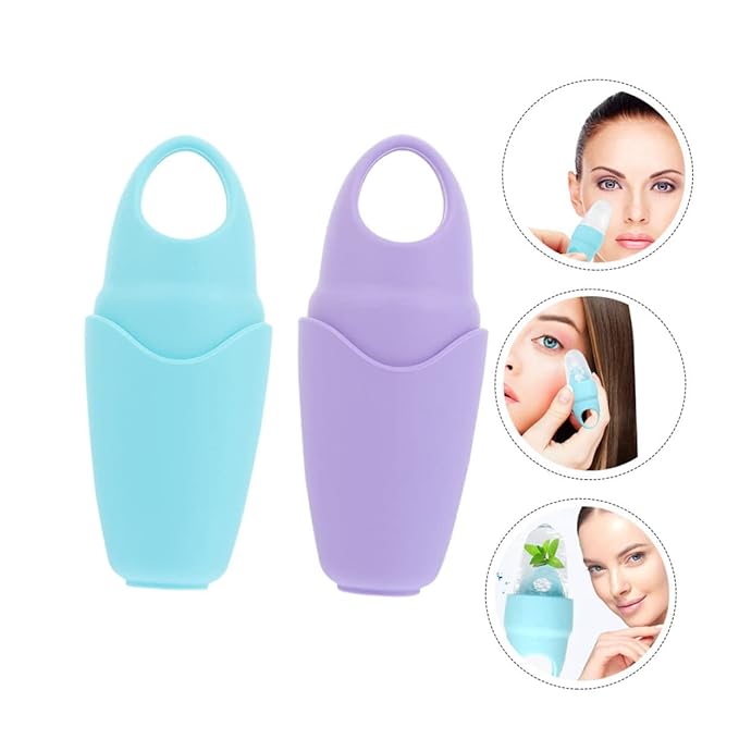 2pcs Silicone Facial Ice Mold for Eye Puffiness Relief Portable Face Massage Roller Compact Ice Compress Tool for Morning Swelling and Pore Shrinking