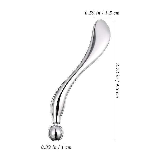 Beatifufu Zinc Eye Spoon 3.74 in Metal Scoop for under Eye Cream Application Massage Tool for Skincare Helps Relieve Fatigue and Support Blood Circulation