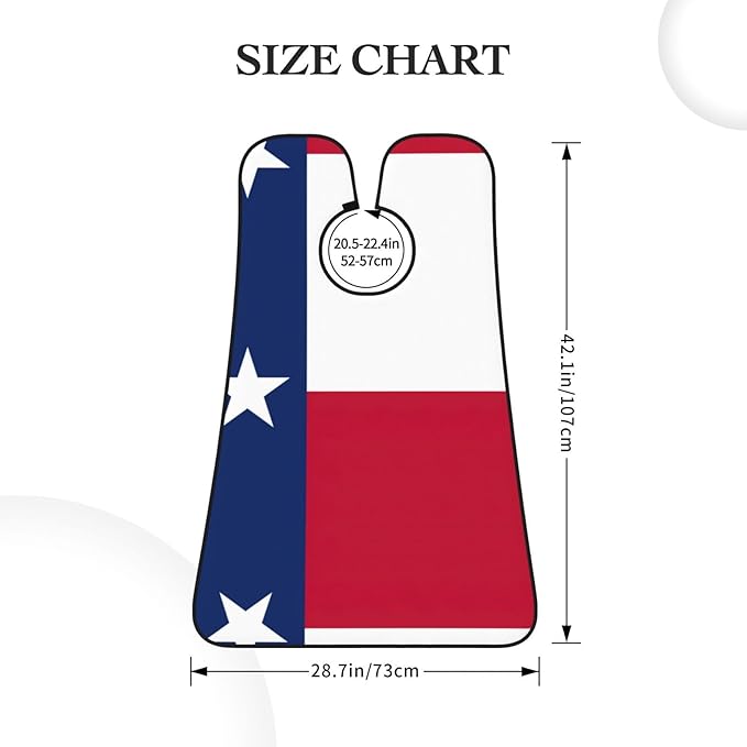 NOUZU Flag Of Texas Print Beard Bib Apron For Men, Beard Hair Catcher For Men Shaving Trimming,Beard Cape Cloth