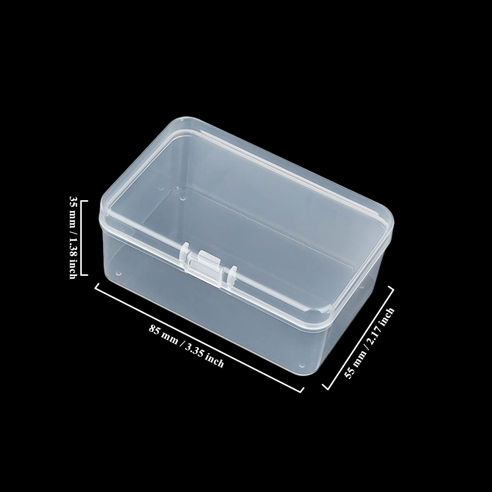 Thintinick 20 Pack Rectangular Mini Clear Plastic Storage Containers
