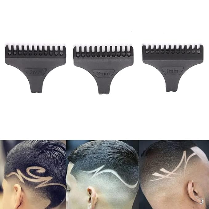 8 Pack Hair Clipper Limit Comb Guide 1MM 2MM 3MM Guides Set with Protection Guard Cover for Vintage T9 Height 31mm 32mm T-Blade Electric Trimmer Cordless Shaver Outliner Edger Detailer