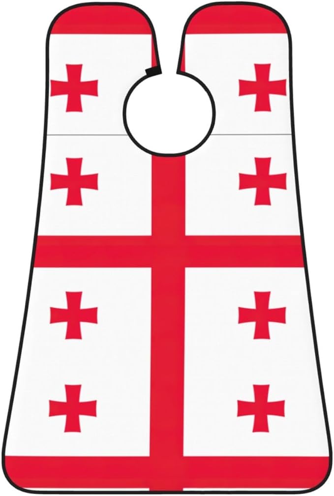 YQxwJL Flag Of Georgia Print Beard Bib Shaving Apron, Beard Hair Trimming Cape Gift For Dad