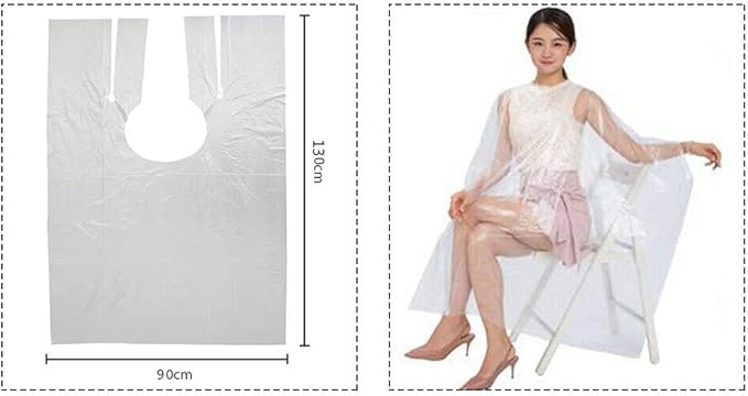 100 Pcs Disposable Hair Salon Capes,51x36 inch Waterproof Shampoo Barber Hair Cutting Cape for Barbershop and Salon Hairdressing,Suit for Kids Adults