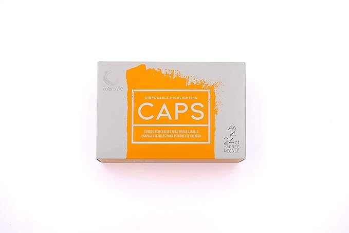 Colortrak 24 Disposable Caps with 2 Needles Kit for Tipping, Hair Color and Highlighting, Lined Cap with Neck Protector Minimizes Color Bleeding, Pull-Out Visor Protects Face, Flap Protects Skin