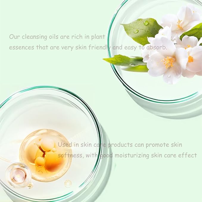 SSCDFDC Cleansing Oil Mini Travel-Friendly, Natural Makeup Remover Portable 20pcs Gentle Moisturizing Cleansing Oil for All Skin Types, Travel with (Camellia)