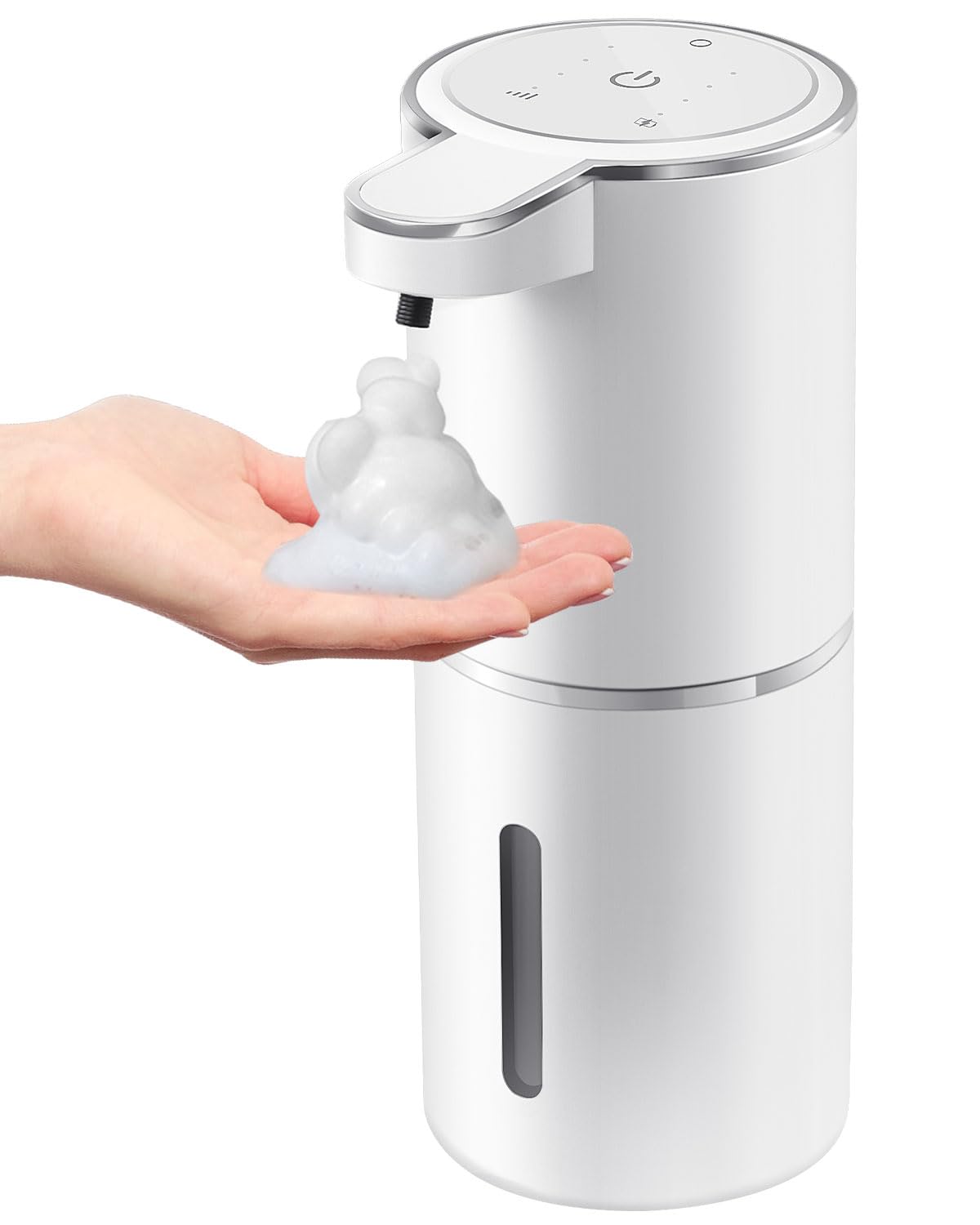Gotofine Automatic Foaming Soap Dispenser, 4-Level Adjustable Foam, Wall Mount, USB Rechargeable, 12.8oz/380ml, Touchless Hand & Dish Soap Dispenser for Bathroom, Kitchen, Hotel, Restaurant