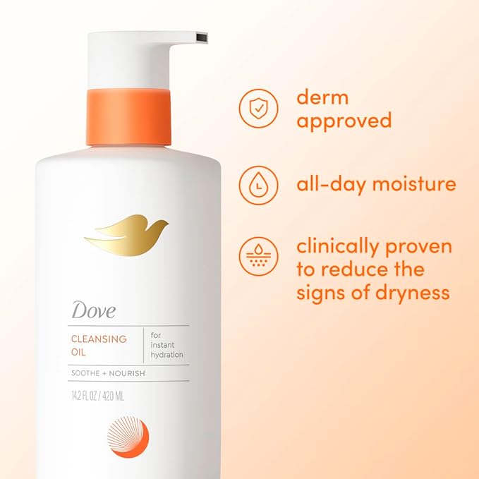 Dove Shower Body Oil Wash for Women, 14.2 oz | Ultra moisturizing oil-to-lather body wash that helps soothe dry, itchy skin and support the skin barrier