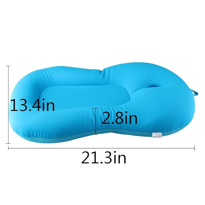 Baby Bath Mat, KAKIBLIN Baby Bath Cushion Soft Anti-Slip Bath Pad 0-6 Month Infant Bath Pillow, Blue