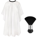 FEBSNOW Professional Barber Cape White Salon Hair Cutting Cape with Adjustable neckline and Neck Duster Brush Barber Shop Supplies 46.8 × 56 Inch