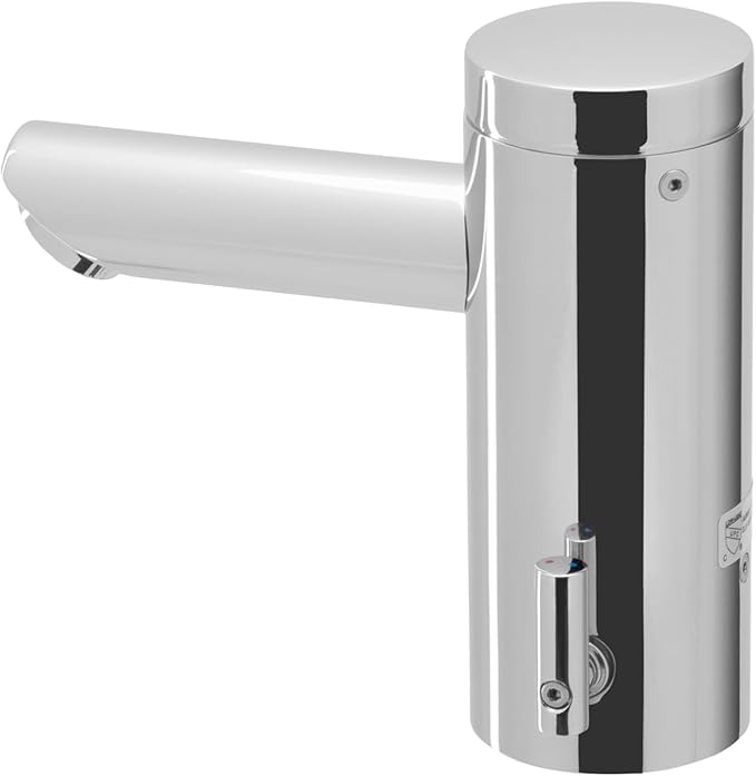 Sloan Optima EAF-200 Sensor Activated Touch-Free Faucet, Commercial Grade w/Mounting Hardware & Integrated Side Mixer - 0.5 GPM Bluetooth Hardwired Deck-Mounted Mid Body, Polished Chrome, 3335051