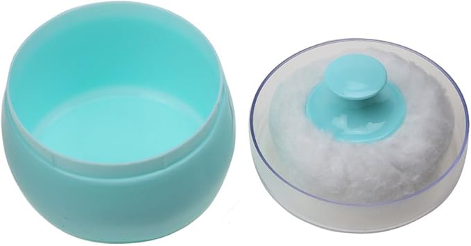 HSOMiD Body Powder Case/Powder Puff Kit/Body Powder Applicator, Dusting Powder Puffs with Loose Powder Container,Handy Size