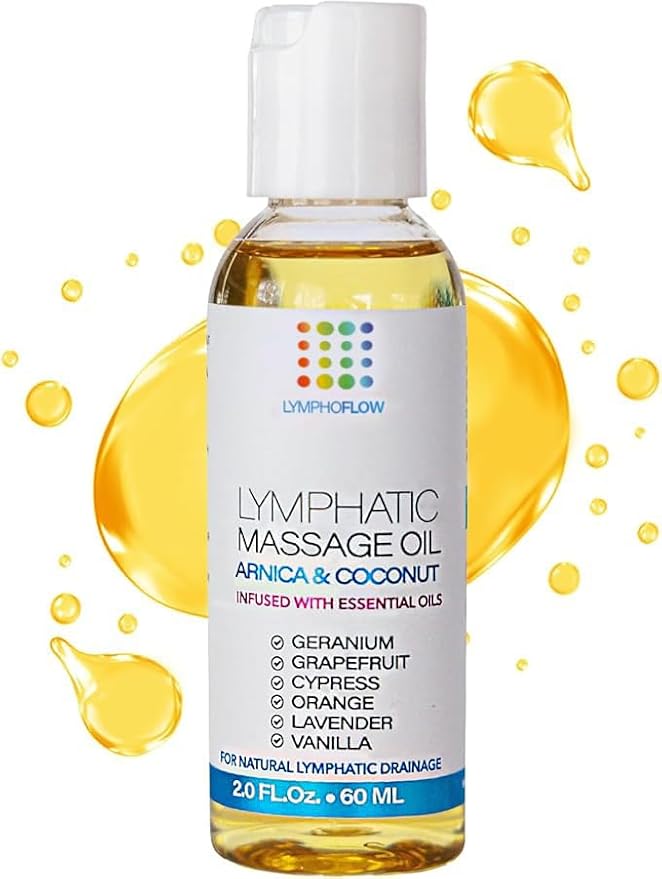 Lymphatic Drainage Massage Oi for Massage Therapy - Arnica and Coconut Oil for Manual Lymph Drainage & Post Surgery Recovery for Liposuction, 360 Lipo, BBL,Tummy Tuck, Lymphedema, Lipo Foam-2.0 oz