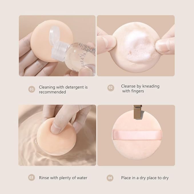GBZW 2Pcs Powder Puff, Setting Powder Puff, Makeup Puff, Body Powder Puff, Beauty Makeup Tools, Suitable for All Skin Types (Pink)