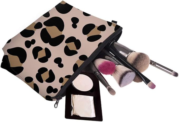 Aiphamy Cute Travel Makeup Bag Cosmetic Bag Small Pouch Gift for Women (Big Leopard)