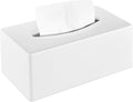 Y-in Hand Tissue Box Cover, Rectangular Facial Tissue Holder with Bottom, Decorative Storage Box for Bathroom Vanity, Countertops, Dressers, Night Stand, Car, RV, Parlors and Offices - White