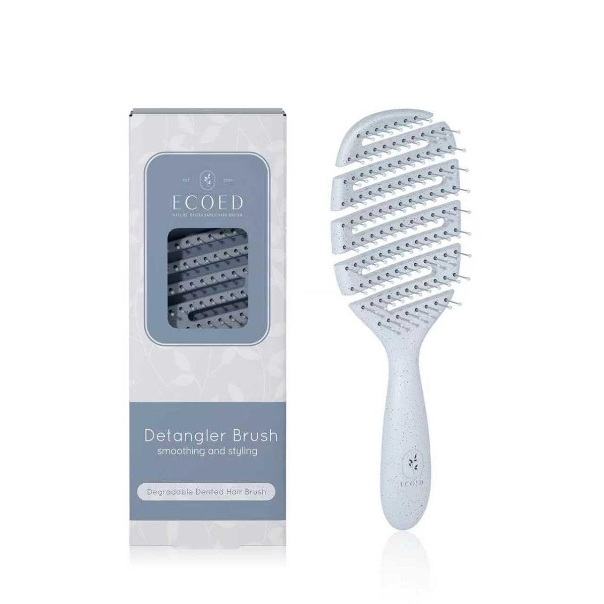 Ecoed Hair brush, Vented Detangling Brush, Quickly Detangles and Smooths hair for Curly, Thick, and Straight Hair, Hair Brush for Women and Men, Blue, Eco Friendly, Sustainable Material