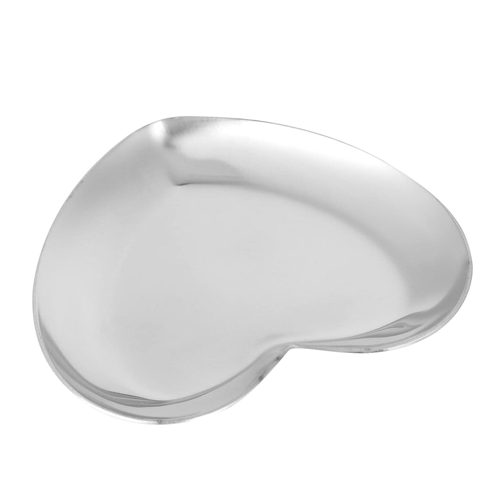 Heart Shaped Art Palette - Stainless Steel Nail Art Palette for DIY Paint Mixing - Silver
