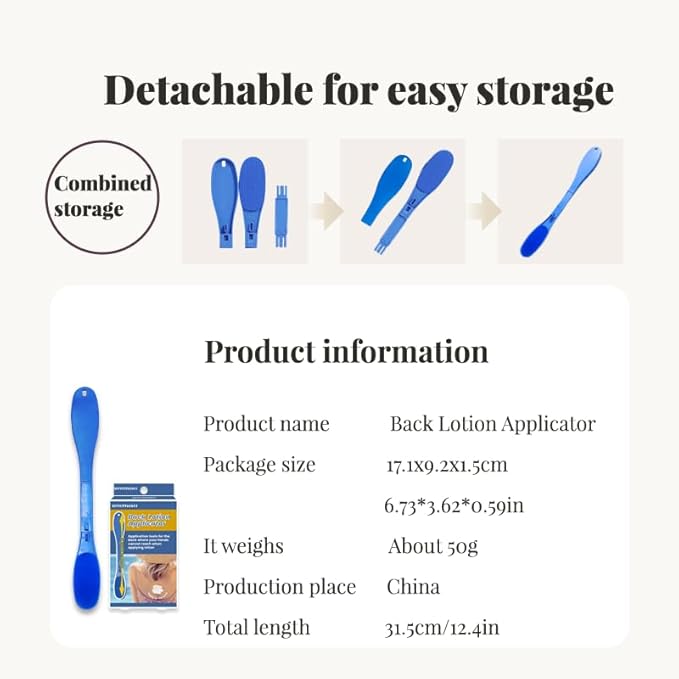 Foldable lotion applicator for back. Apply lotion to the back