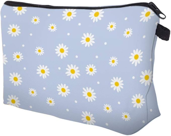 Aiphamy Cute Travel Makeup Bag Cosmetic Bag Small Pouch Gift for Women (Daisy)