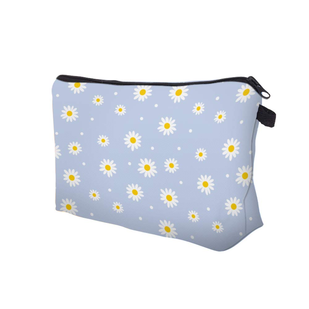 Aiphamy Cute Travel Makeup Bag Cosmetic Bag Small Pouch Gift for Women (Daisy)