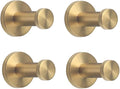 Golden Brushed Stainless Steel Single Super Heavy Duty Wall Mount Hook, Bath Towel Hooks, Coat Hanger (2", 4 PCS)