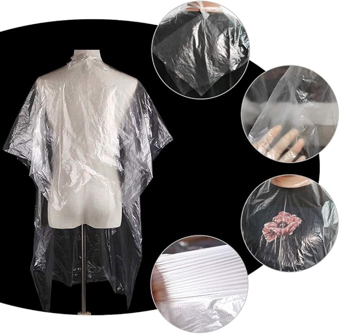 100 Pcs Disposable Hair Salon Capes, 59 x 43.3 in，Disposable Cape for Dye