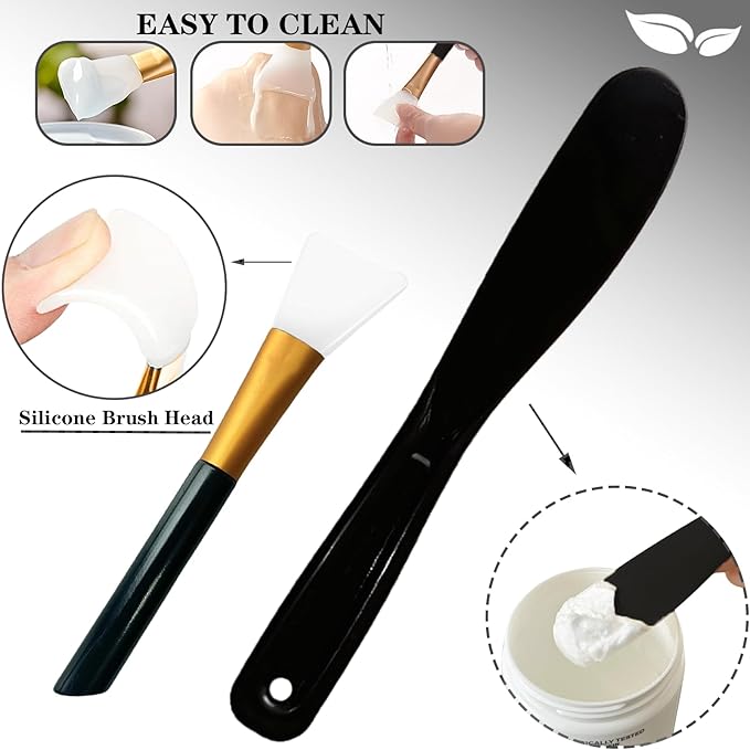 Bigwinyep 4Pcs Silicone Mixing Bowl DIY Hair Color Mixing Bowls for Home Salon Spa Face Skin Applicator Bowl, Black