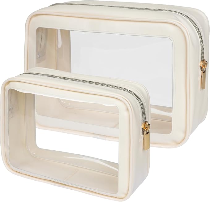 PACKISM Clear Makeup Bag - 1 Medium for Carry-on 1 Large Checked Luggage