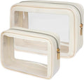 PACKISM Clear Makeup Bag - 1 Medium for Carry-on 1 Large Checked Luggage