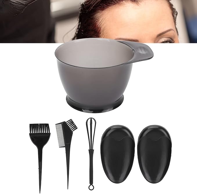 Dioche 5-Piece Professional Hair Coloring Kit – Ergonomic Brush, Deep Mixing Bowl, Tail Comb & Salon Tools for Use