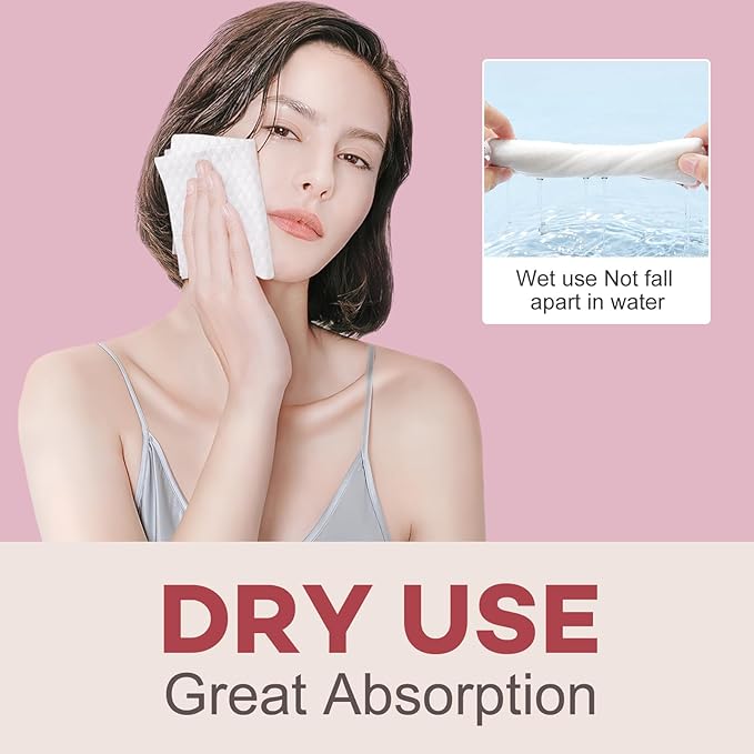Disposable Face Towels 300 Count, Soft Facial Dry Towels, Hanging Bag