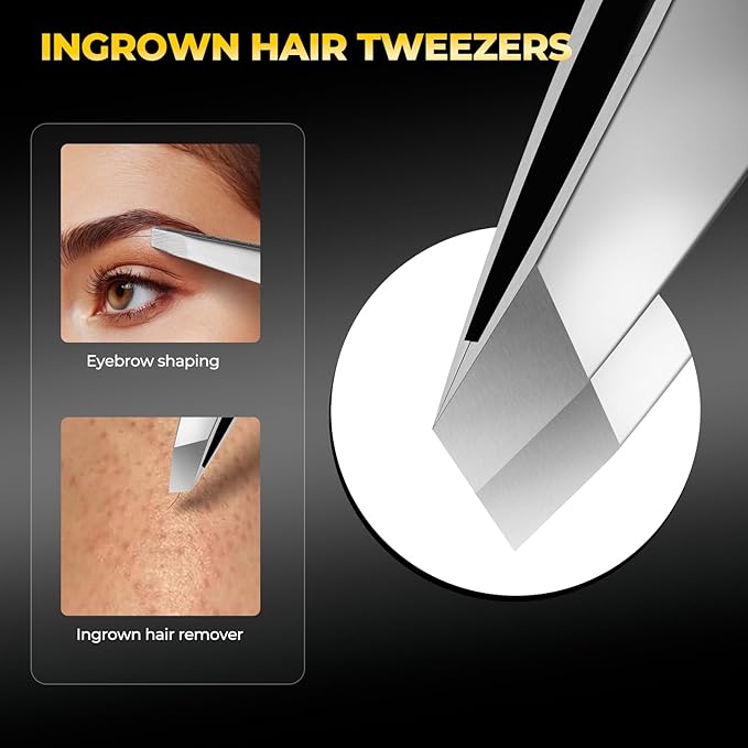 YGQQOY Professional Blackhead Remover Tools,Pimple Popper Tool Kit,Blemish, Whitehead Popping, 8 Pcs Zit Removing for Nose Face, Ingrown Hair Tweezers and Pore Prep Tool