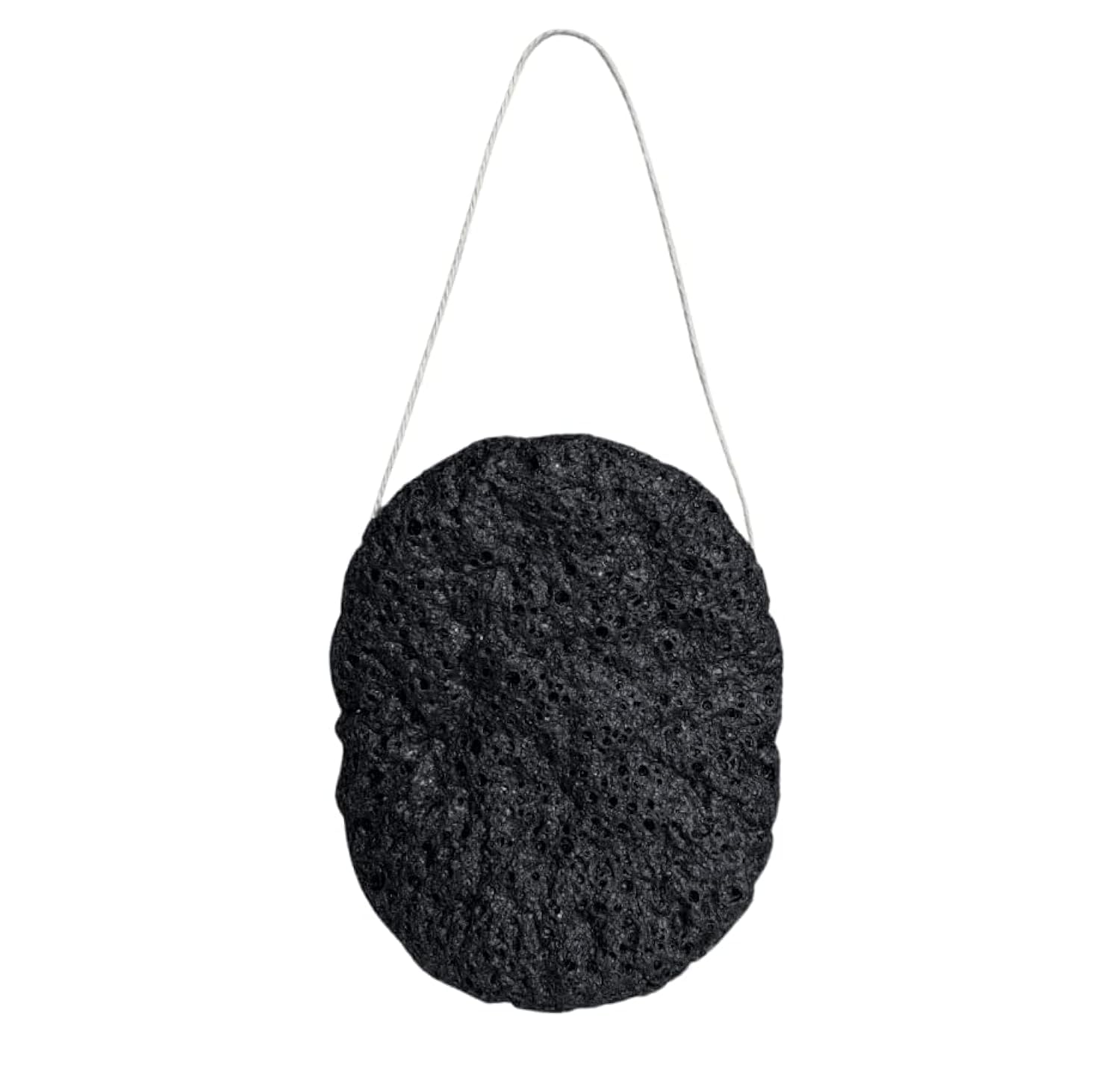 Wildpier Beauty Bamboo Charcoal Konjac Sponge, Natural Luxury Facial Exfoliator, Face Scrubber, Makeup Remover, Plant Based Gentle Cleansing for Sensitive Skin, Removes Dead Skin Cells, Black
