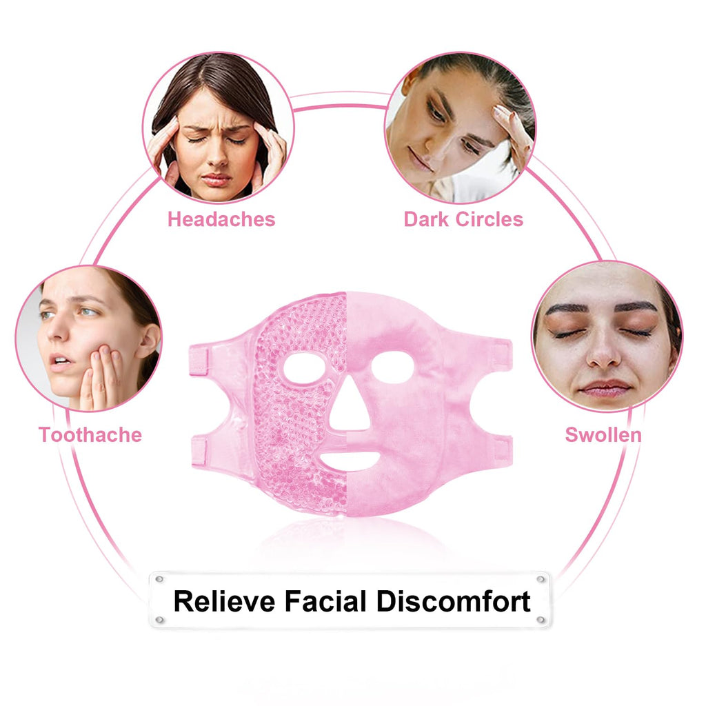 CONBELLA Cold Face Eye Masks Ice Face Mask Hot Cold Compress