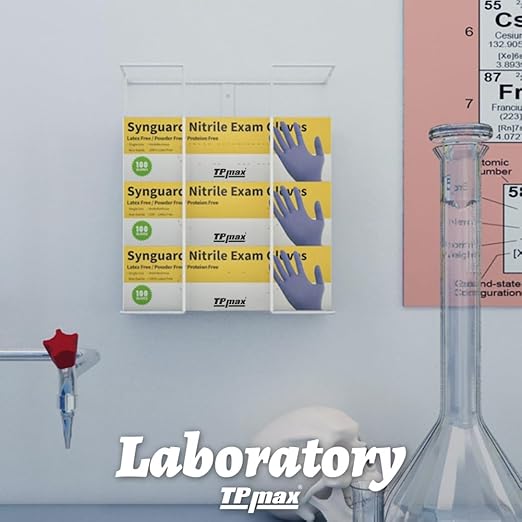 XL Gloves Box Holder,Wire Rack Dispenser for Gloves - Tissues Paper Towels Organizer - Mounting Accessories Included - Holds up to 3 Boxes - Perfect for Lab, Food Service and Home