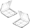 BOHUIZ 2 Pcs Empty Makeup Palette, Empty Lipstick Palette Empty Eyeshadow Palette Portable Lipstick Box Blush Eyeshadow Pan for DIY Makeup Containers