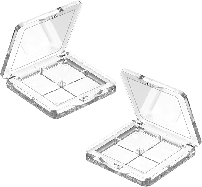 BOHUIZ 2 Pcs Empty Makeup Palette, Empty Lipstick Palette Empty Eyeshadow Palette Portable Lipstick Box Blush Eyeshadow Pan for DIY Makeup Containers