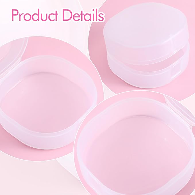 QFGasre 3 Pcs Cosmetic Cotton Pad Holder, Portable Plastic Mini Containers with Lids Reusable Refillable Qtip Holder Travel Case for Makeup Remover Toner Pads DIY