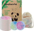 Sopurrrdy 28 Pack Reusable Makeup Remover Face Pads with Laundry Bag Washable Soft and Comfortable Cleaning Face Skin,Washable Bamboo Cotton Rounds Colorful
