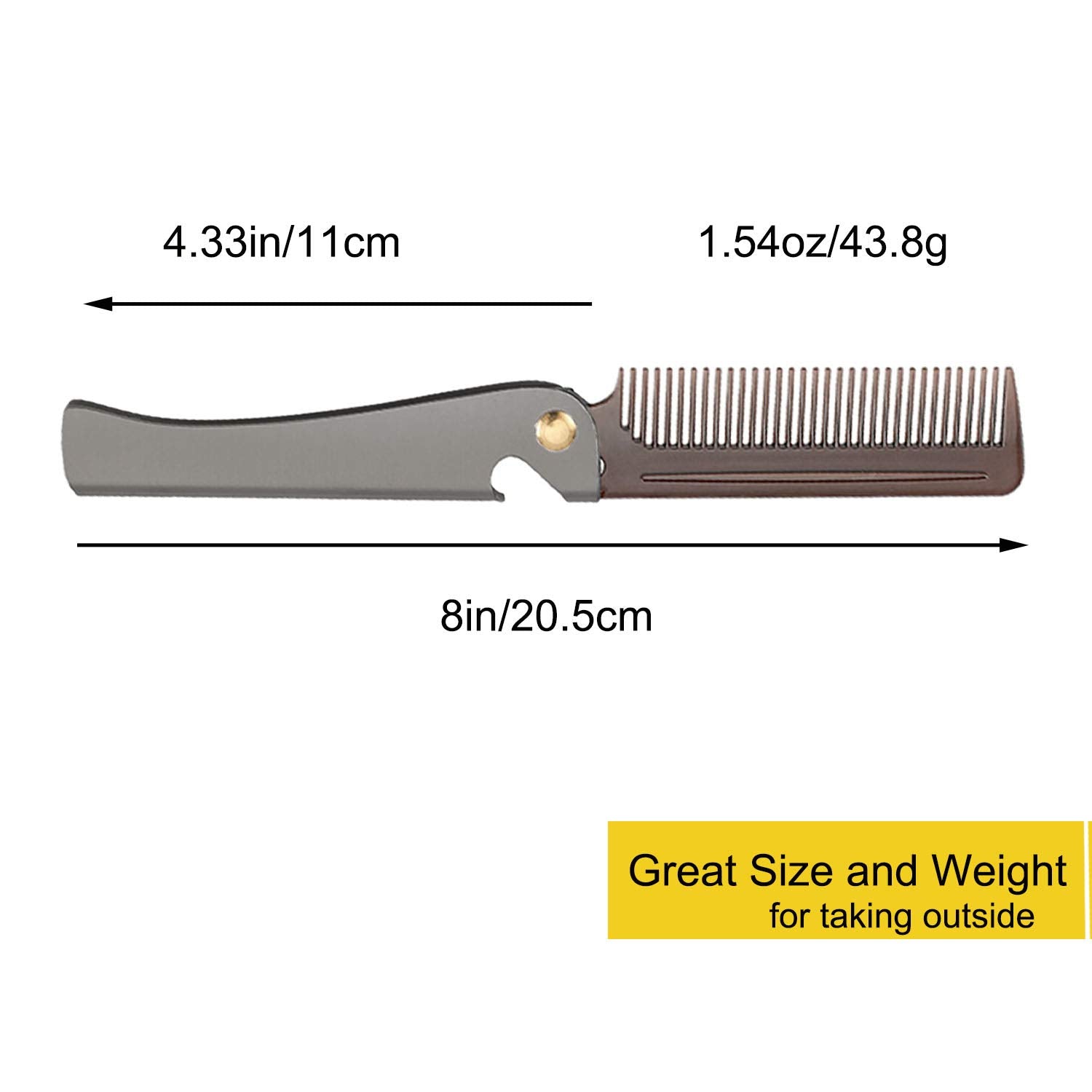 Avenoir Stainless Steel Folding Pocket Comb, Black